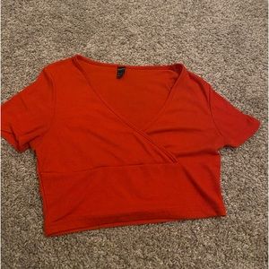 Cropped V Top Shein Size S